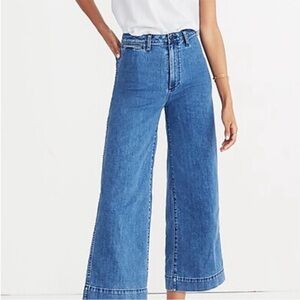 Madewell HIgh Rise Wide Leg Cropped Emmett Jeans 25